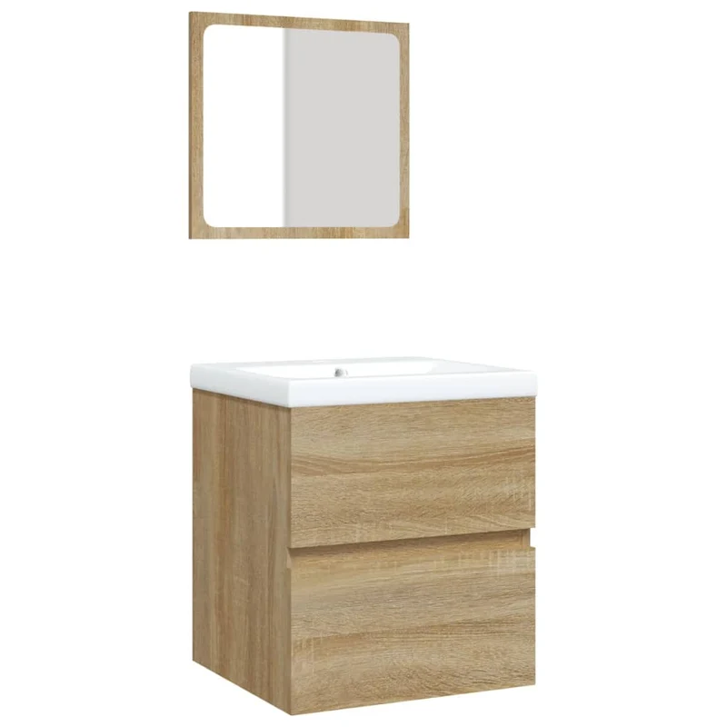 Armoire lavabo de salle de bain 41 x 38,5 x 45 cm bassin et miroir chêne sonoma 02_0006642