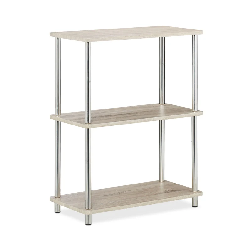 Étagère à 3 niveaux polyvalente pour salon couloir 90 x 30 x 90 cm en bois beige 13_0004758