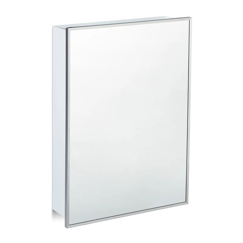Armoire murale de salle de bain pratique avec miroir 60 x 40 x 15 cm rangement optimisé finition blanche 13_0004224