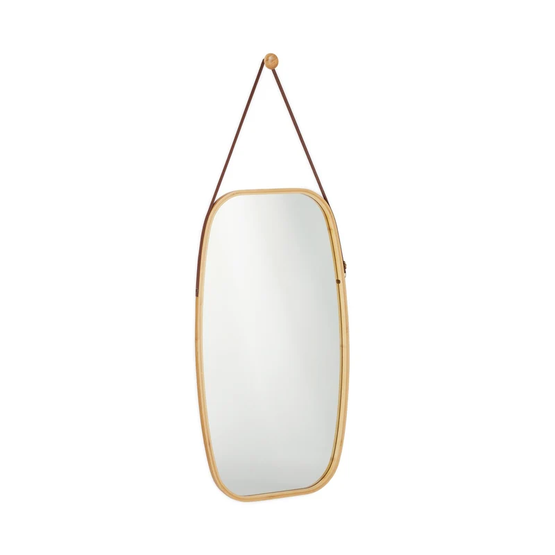 Miroir ovale à accrocher design nordique ajustable mur 80 x 60 cm grande surface pratique en verre noir 13_0005630