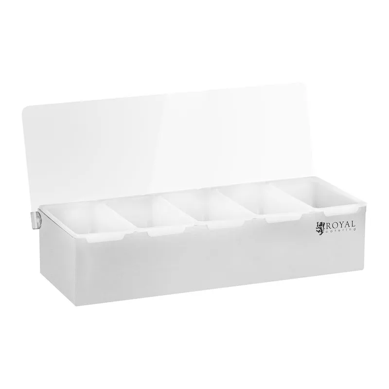 Présentoir à récipients 5 x 450 ml acier inoxydable / PP 14_0004200