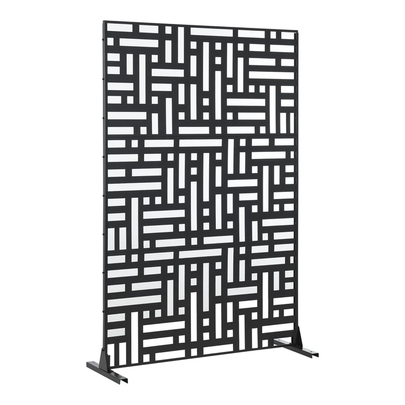Cloison de séparation pour extérieur et intérieur acier galvanisé 180 x 120 x 40 cm noir 03_0009272