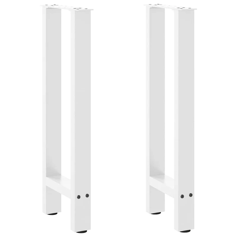 Lot de 2 pieds de table console robustes avec nivelleurs 38 x 72 cm en acier blanc 02_0057537