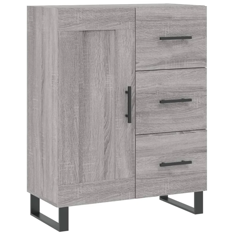 Buffet bahut commode armoire meuble de rangement organisateur cuisine salle de séjour salon sonoma 69,5 x 34 x 90 cm bois d'ingénierie gris 02_0036470