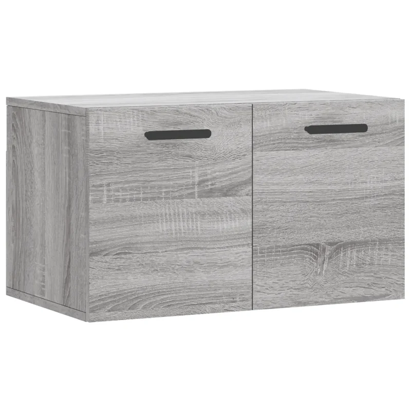Armoire murale flottante fonction rangement déco 60 x 36 x 35 cm en bois d'ingénierie gris 02_0048847