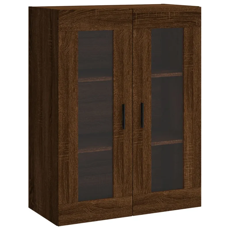 Armoire murale élégante pratique rangement suspendue 69,5 x 34 x 90 cm en bois d'ingénierie chêne marron 02_0048640