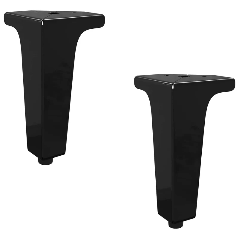Lot de 2 pieds de meuble en fer modernes design chic 54,1 x 54,1 x 100 mm résistants en noir 02_0051973