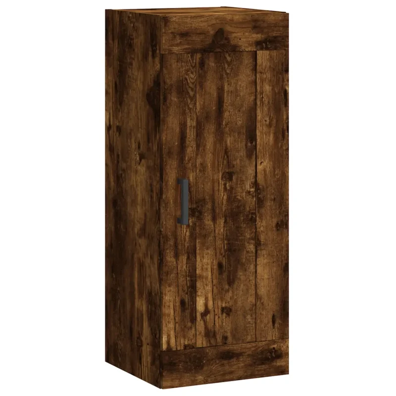 Armoire murale 34,5 x 34 x 90 cm rangement spacieux moderne design sobre en bois d'ingénierie chêne fumé 02_0048950
