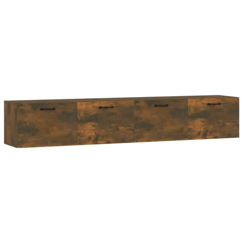 Lot de 2 armoires murales pratiques rangement moderne design élégant 100 x 36,5 x 35 cm en bois chêne fumé 02_0055216