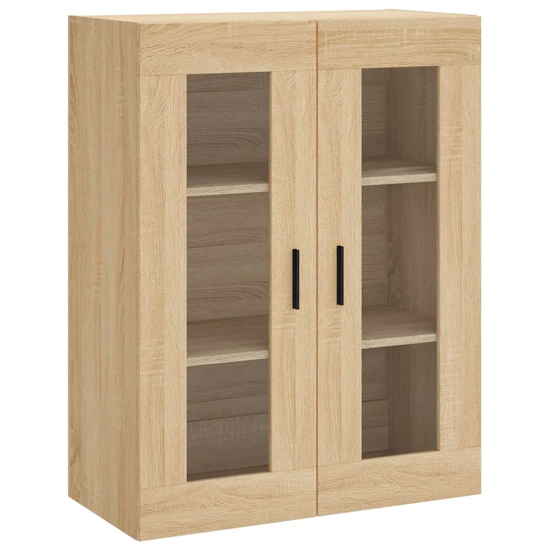 Armoire murale design pratique avec grand espace de rangement 69,5 x 34 x 90 cm en bois d'ingénierie chêne sonoma 02_0048636