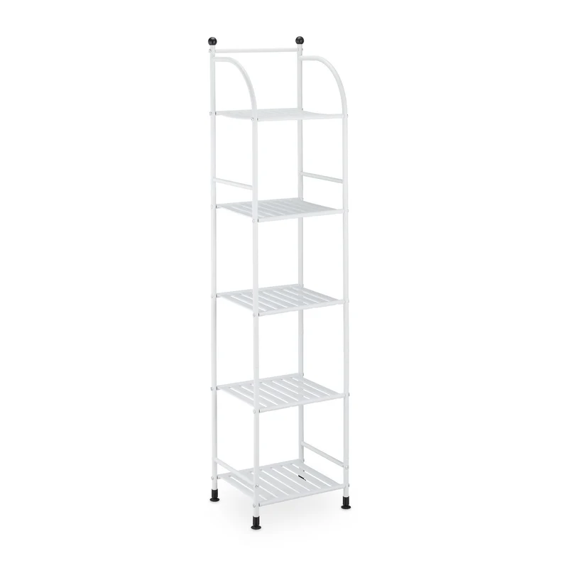 Étagère verticale polyvalente pour salle de bain cuisine salon 145 x 33 x 28 cm en métal noir 13_0011508