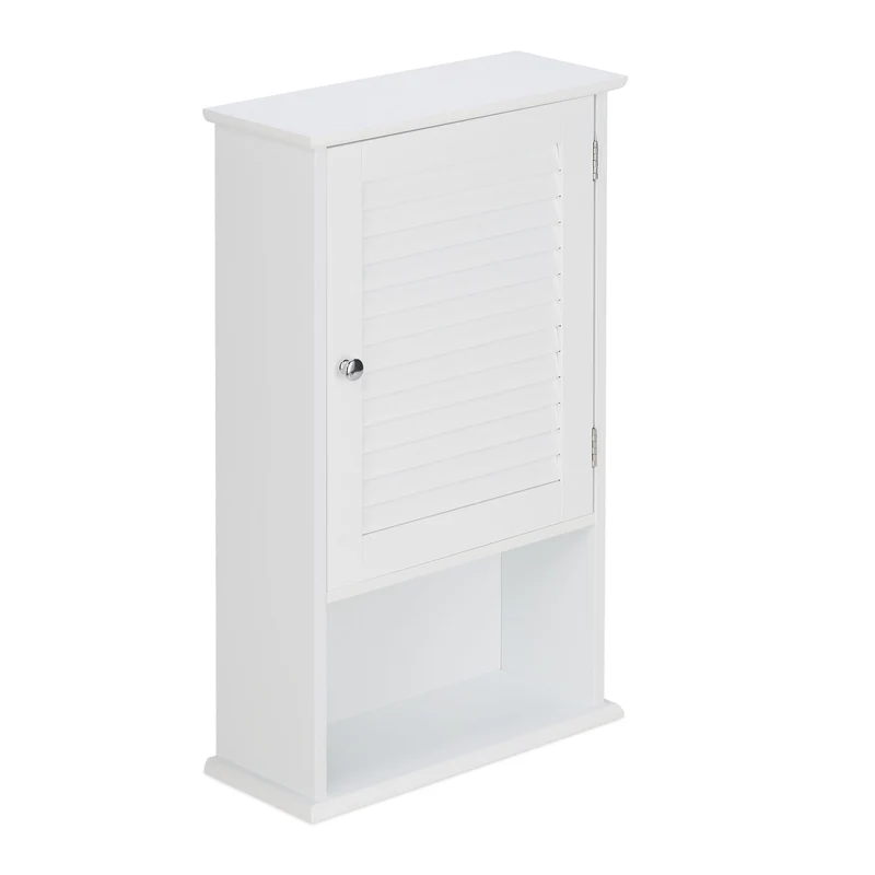 Armoire de bain compacte utilisation murale 70 x 30 x 15 cm porte magnétique design moderne en MDF blanc 13_0010351