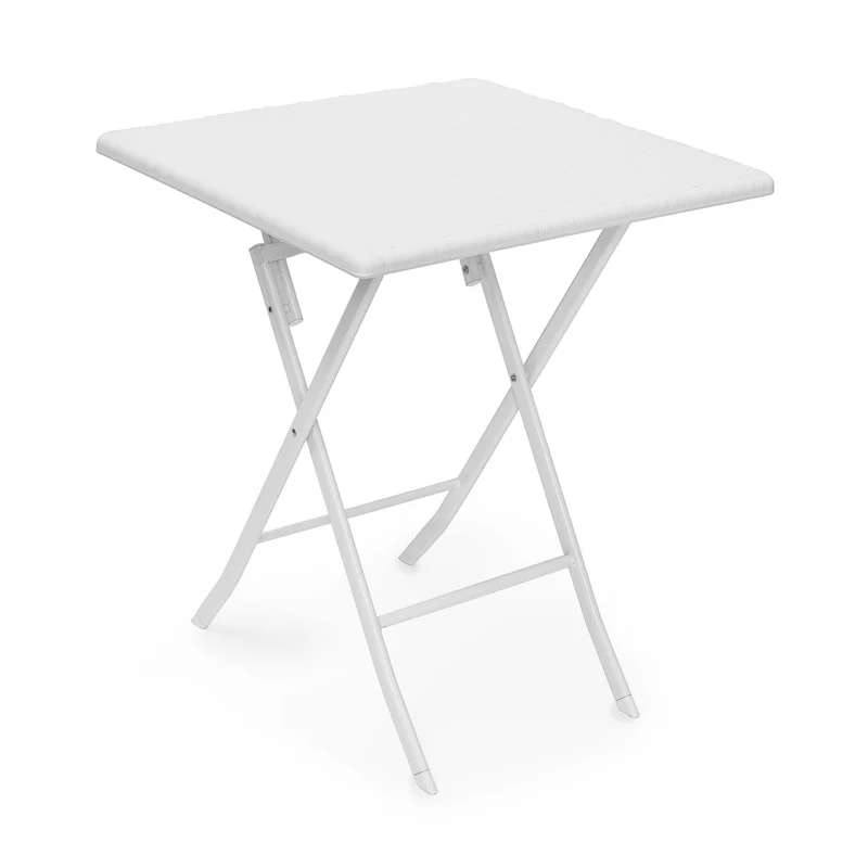 Table pliante rectangulaire jardin 74 x 121,5 x 61,5 cm facile à ranger design moderne en plastique gris 13_0009416