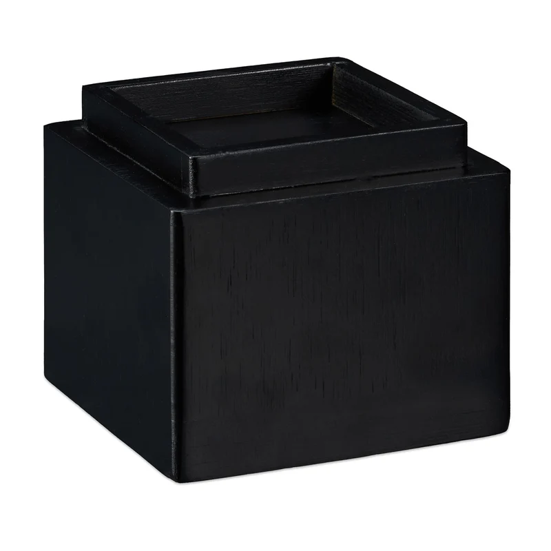 Lot de 4 rehausseurs de meuble ajustables pour chaises tables rangement 10 x 11,5 x 11,5 cm en bambou noir 13_0007779