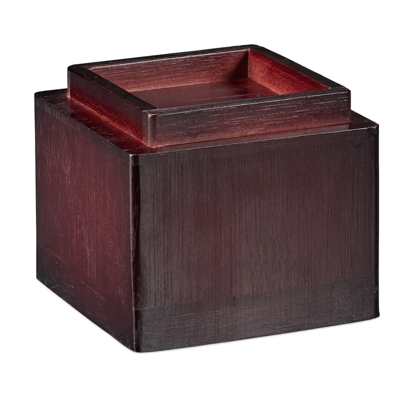 Lot de 4 rehausseurs de meuble ajustables pratiques 10 x 11,5 x 11,5 cm en bambou naturel beige 13_0007781