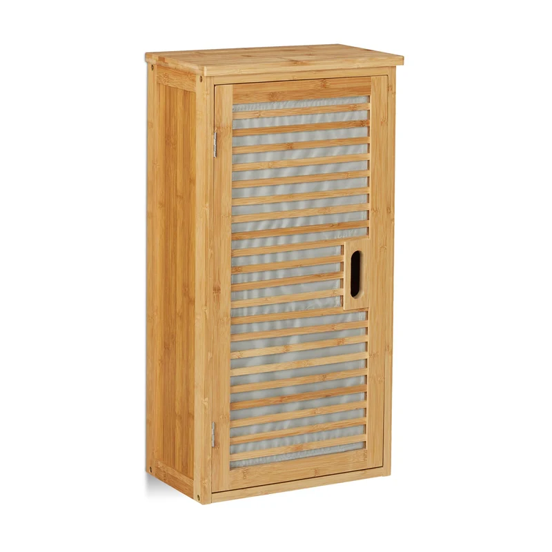 Armoire murale rectangulaire ajustable salle de bain 65 x 30 x 20 cm en bambou naturel 13_0008389