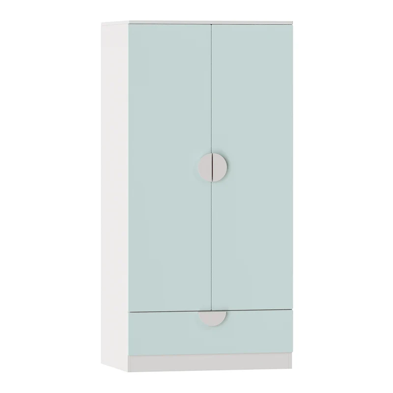 Armoire étagère meuble de rangement pour enfants 123 x 60 x 40 cm blanc vert menthe 03_0008925