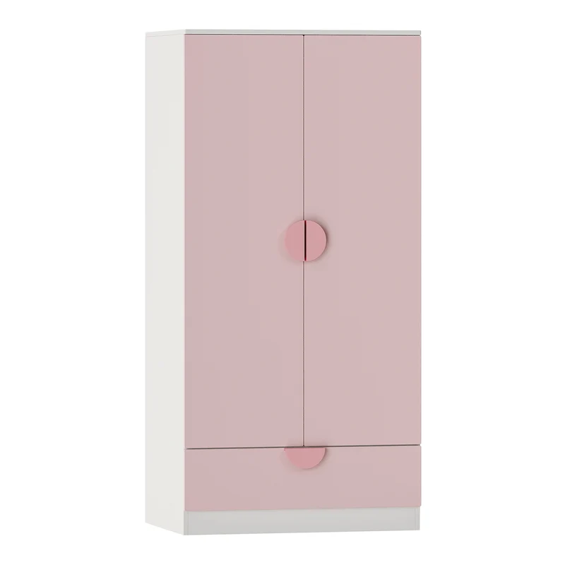 Armoire étagère meuble de rangement pour enfants 123 x 60 x 40 cm blanc rose 03_0008923