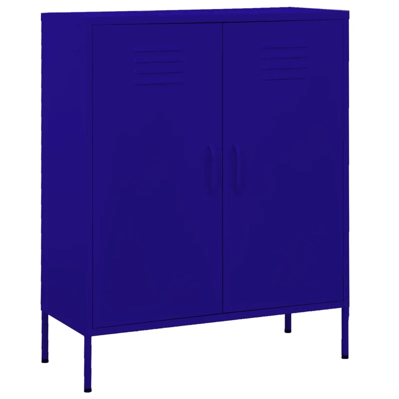 Armoire de rangement pratique bleue marine 80 x 35 x 101,5 cm avec étagères réglables style moderne en acier bleu marine 02_0046854