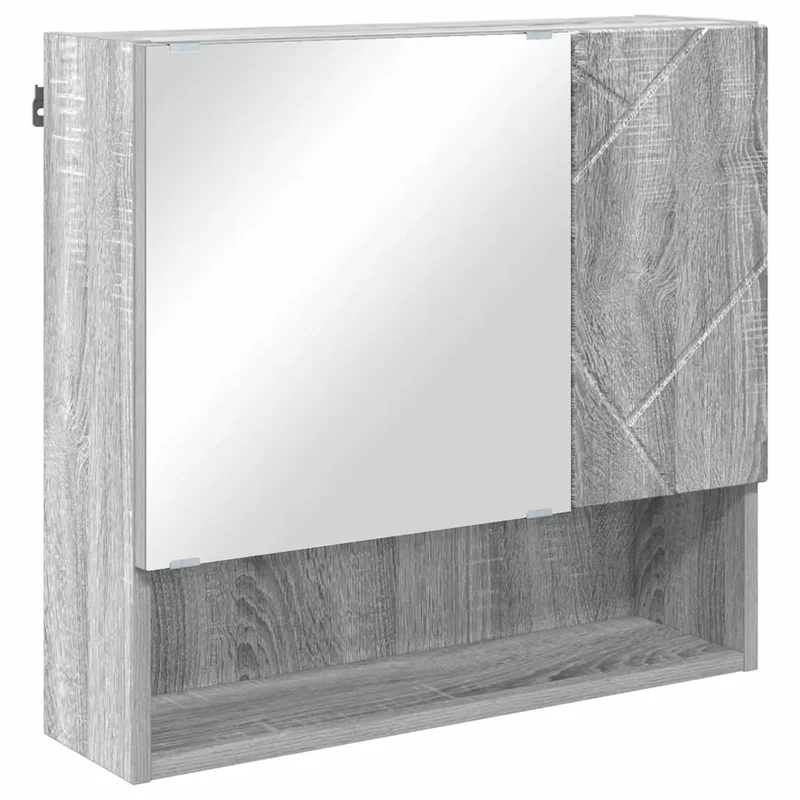 Armoire miroir design moderne gain de place 59 x 17 x 55 cm en bois d'ingénierie gris sonoma 02_0052873