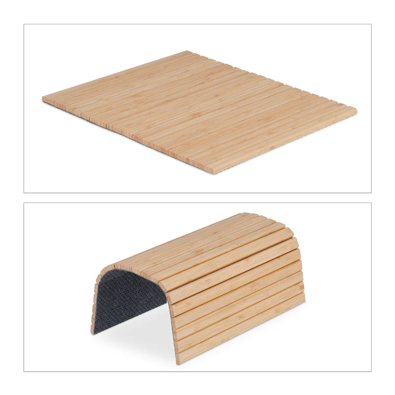Support de canapé pliant pratique pour accoudoir 30 x 20 x 5 cm en bambou naturel 13_0014416