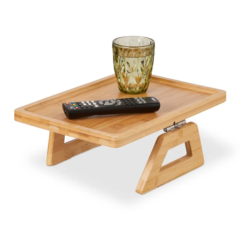 Plateau de service pliable pratique pour accoudoir 50 x 30 x 5 cm en bambou naturel 13_0014678