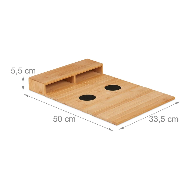 Support de canapé organique avec dessous de verre 38 x 25 x 5 cm pratique rangement flexible en bambou naturel 13_0014824