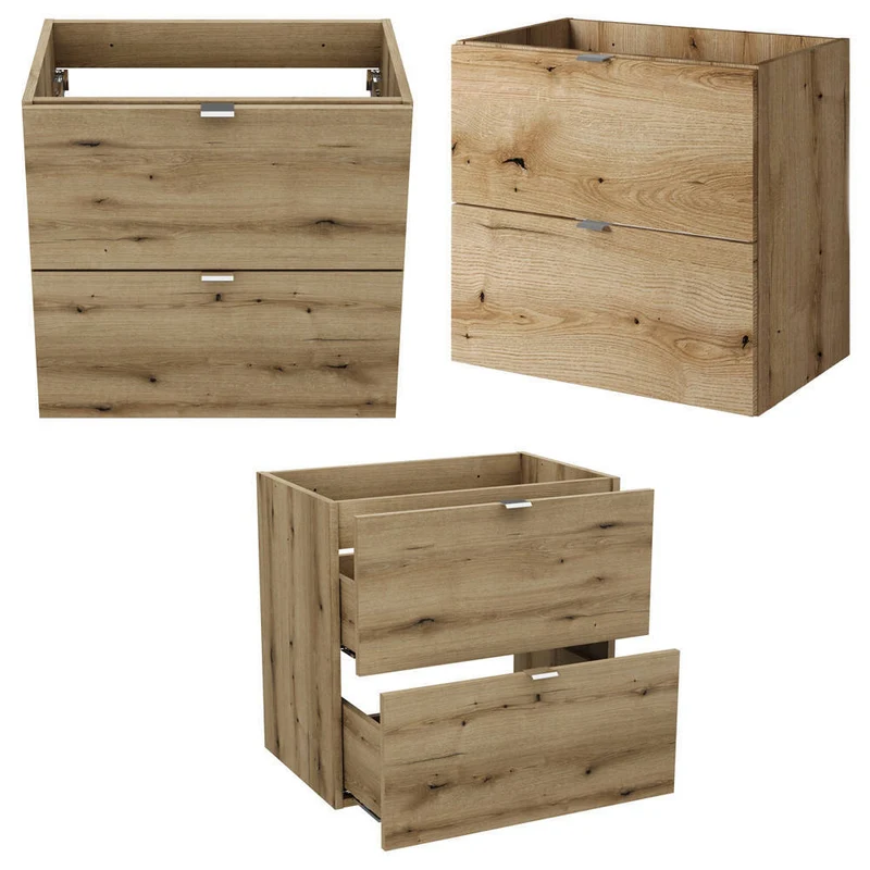 Ensemble de meubles de salle de bain rangement effet chêne 03_0009430