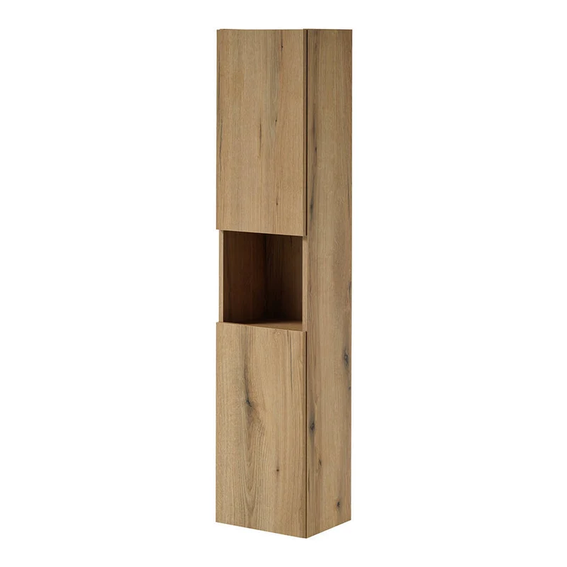 Colonne de salle de bain avec 2 portes 30 x 140 x 25 cm effet chêne 03_0009291
