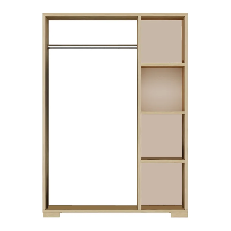 Armoire étagère meuble de rangement avec 4 compartiments de stockage 123 x 90 x 30 cm effet chêne 03_0008920