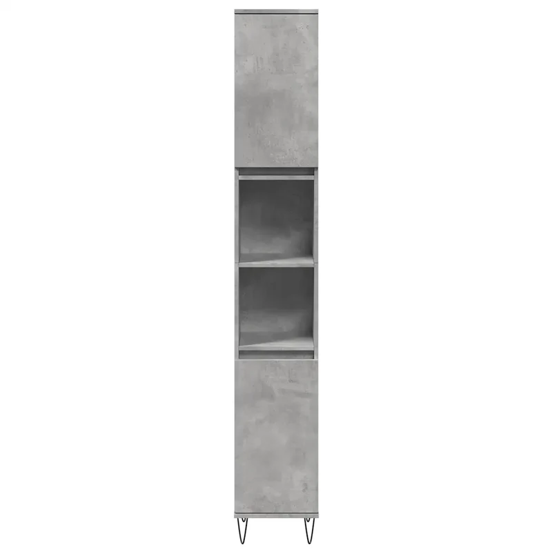 Armoire de salle de bain rangement élégante 30 x 30 x 190 cm en bois d'ingénierie gris béton 02_0051078