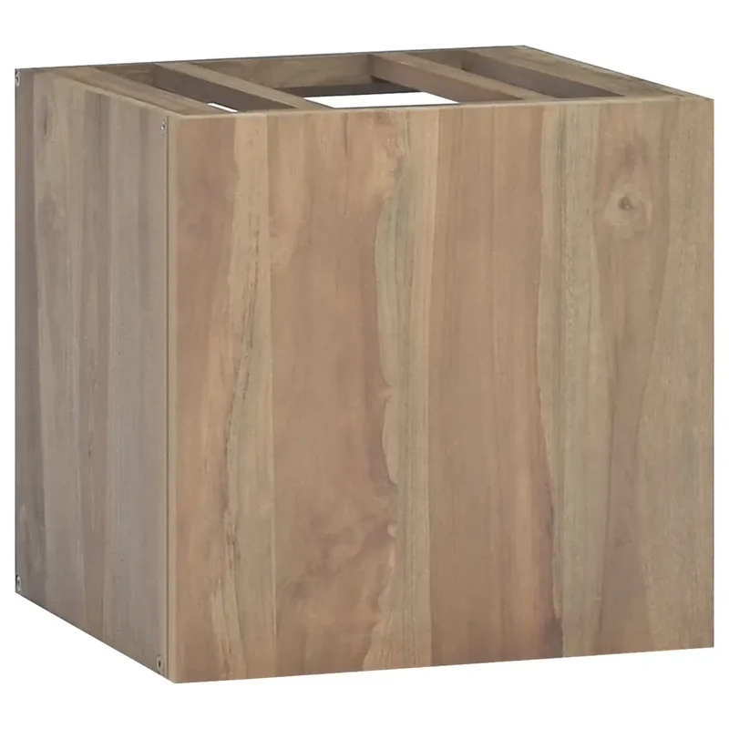 Armoire murale salle de bain bois teck massif 46 x 25,5 x 40 cm design élégant espace de rangement en bois naturel 02_0046970
