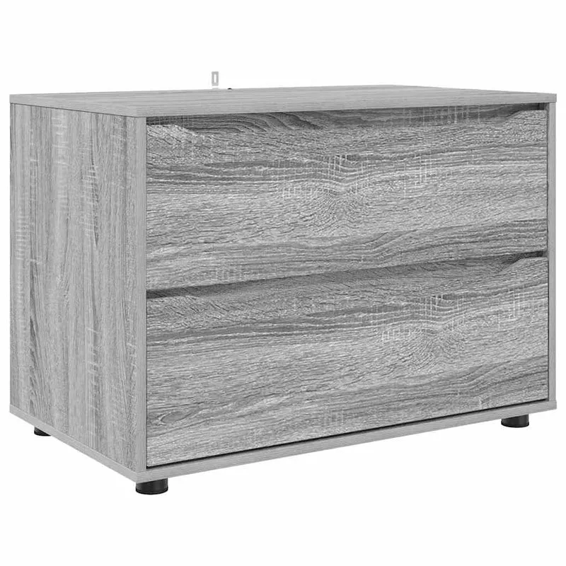 Armoire de rangement rectangulaire avec tiroirs pratiques style minimaliste salon chambre 80 x 48 x 57 cm en bois gris sonoma 02_0054597