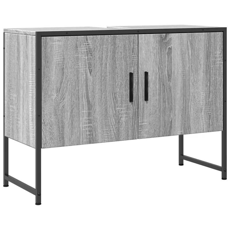 Armoire lavabo de salle de bain moderne design peu encombrant 80 x 33 x 60 cm en bois sonoma gris 02_0049458