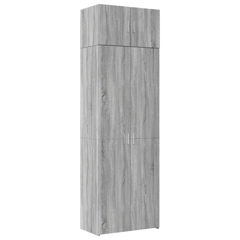 Armoire de rangement haute moderne 70 x 42,5 x 225 cm espace optimisé pour petits espaces en bois d'ingénierie gris 02_0055579