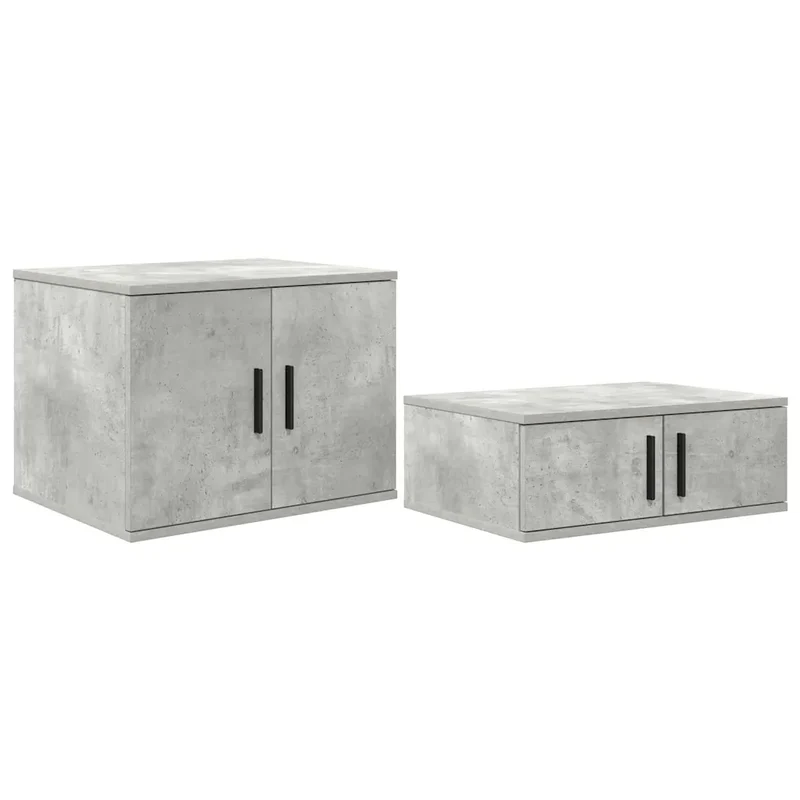 Armoire de rangement moderne 127 x 41 x 40 cm pratique design minimaliste en bois d'ingénierie gris béton 02_0052105
