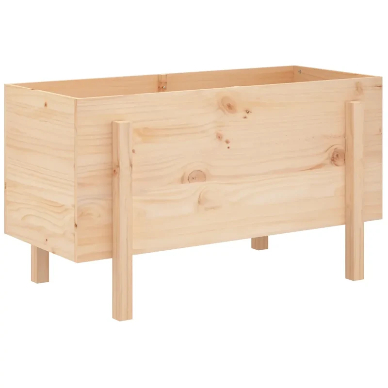 Lit surélevé de jardin 101 x 50 x 57 cm vaste espace décoratif style rustique en bois pin 02_0048499