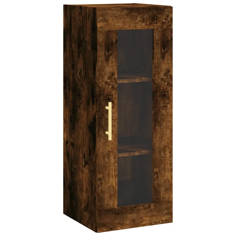 Armoire murale élégante pratique 34,5 x 34 x 90 cm en bois d'ingénierie chêne fumé 02_0048683