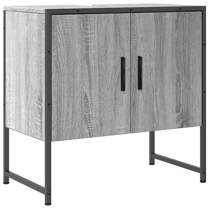 Armoire lavabo de salle de bain peu encombrante 60 x 33 x 60 cm en bois d'ingénierie sonoma gris 02_0049453