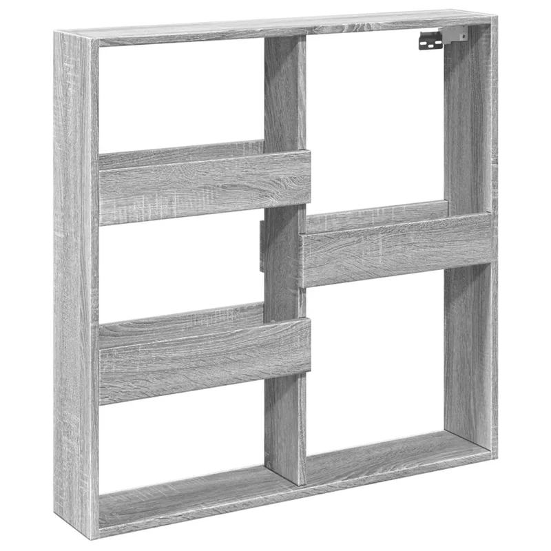 Armoire murale flottante espace de rangement 80 x 15 x 80 cm en bois d'ingénierie sonoma gris 02_0050525
