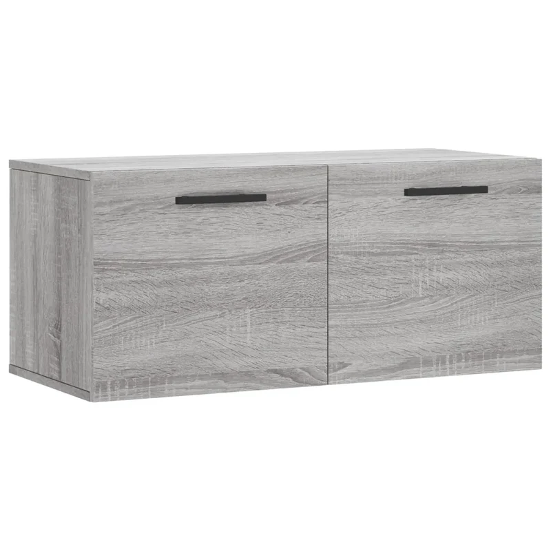 Armoire murale rangement pratique décoration intérieure 80 x 36,5 x 35 cm en bois d'ingénierie gris 02_0048873