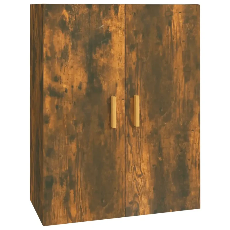 Armoire murale suspendue 69,5 x 34 x 90 cm grand espace rangement finition mate en bois d'ingénierie chêne fumé 02_0048312