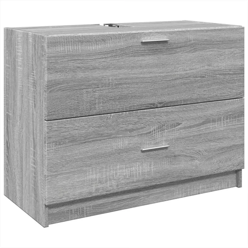 Armoire de lavabo moderne avec grand espace de rangement 78 x 37 x 59 cm en bois d'ingénierie gris 02_0049539