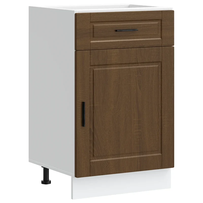 Armoire de cuisine moderne avec portes pratiques 50 x 46 x 81,5 cm en bois d'ingénierie chêne marron 02_0050269