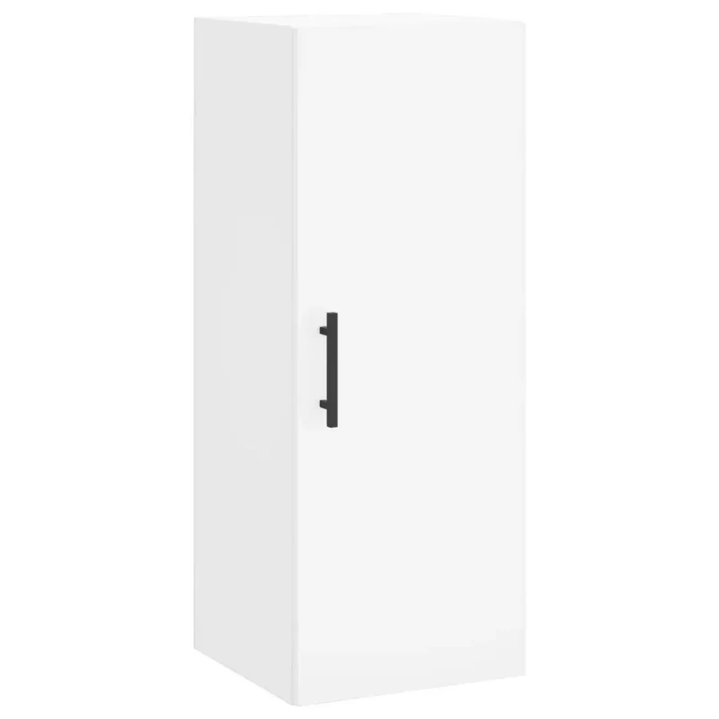 Armoire murale suspendue design élégante 34,5 x 34 x 90 cm rangement efficace en bois d'ingénierie blanc 02_0048674