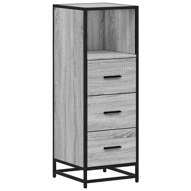 Armoire de salle de bain design industriel rangement 35 x 37,5 x 100 cm en bois d'ingénierie sonoma gris 02_0049645