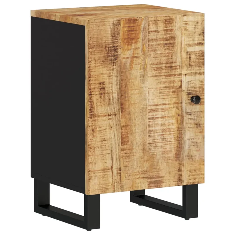 Armoire de salle de bain bois de manguier massif 38 x 33 x 58 cm grand espace de rangement finition naturelle en bois naturel 02_0047131