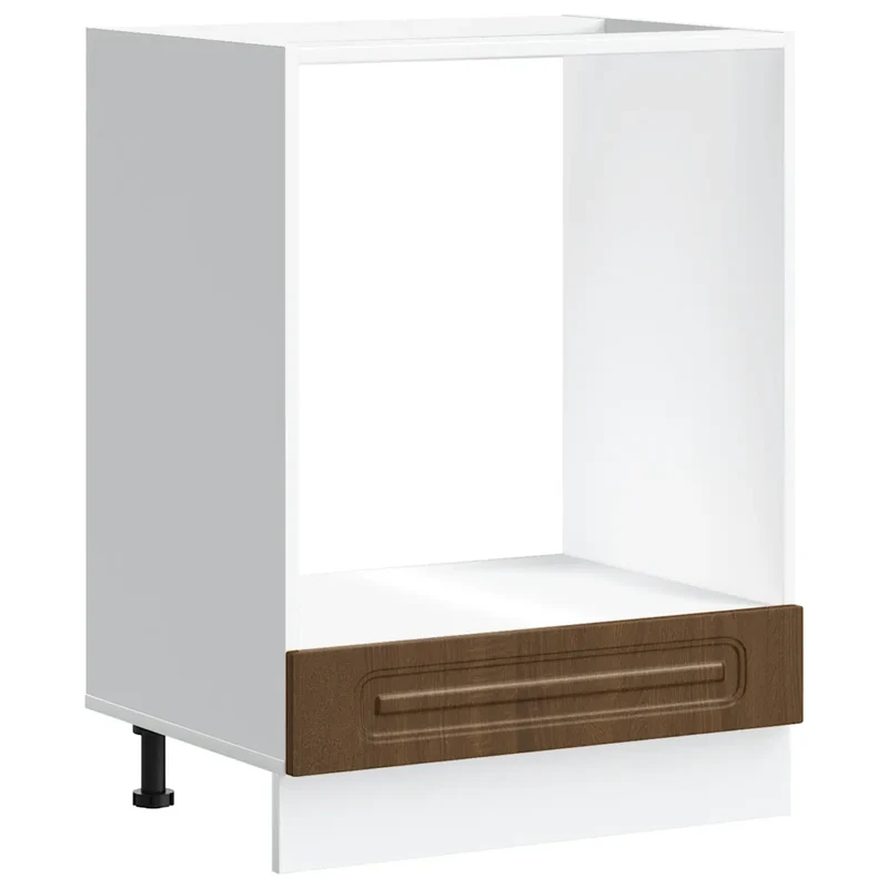 Armoire à four classique 60 x 46 x 81,5 cm rangement généreux pieds réglables moderne en bois d'ingénierie chêne marron 02_0049947