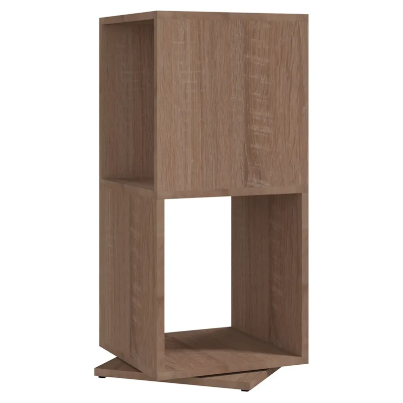 Armoire rotative 34,5 x 34,5 x 75,5 cm pratique gain de place style moderne en bois d'ingénierie chêne sonoma 02_0046976