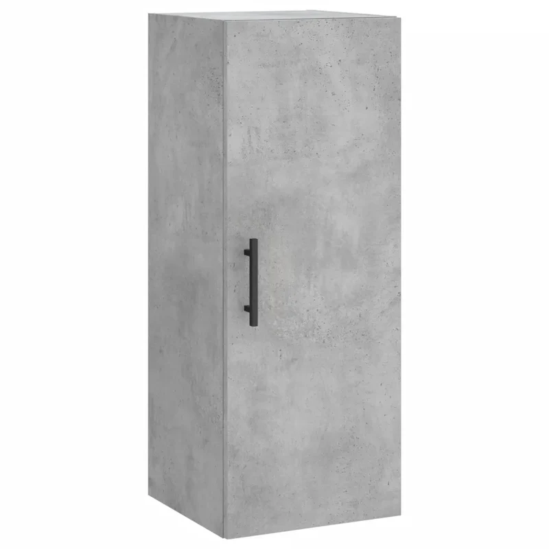 Armoire murale moderne rangement pratique 34,5 x 34 x 90 cm en bois d'ingénierie gris béton 02_0048676